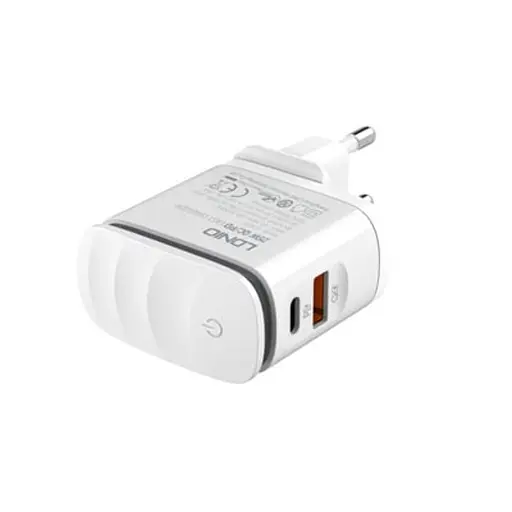Зарядний пристрій Ldnio A2423C USB/ Type-C QC PD 25W нічник білий + кабель Type-C to Lightning - фото 5