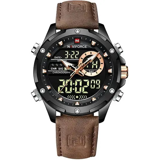 Наручний годинник чоловічий Naviforce Pride Чорний (2799)