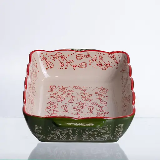 Форма для випікання Vintage 28×17×5 (см) прямокутна форма для випікання в духовці з ручками Зелений Yiwu HM05-10 - фото 10