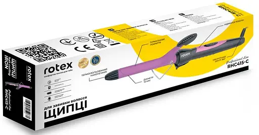 Плойка для локонов Rotex RHC415-C Плойка с турмалиновым покрытием Фиолетовая с черным 25 Вт - фото 3