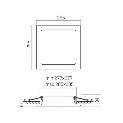 LED світильник Back вбудований квадратний VIDEX 26W 5000K - фото 6