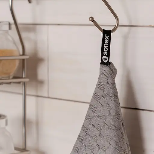 Набір вафельних рушників для кухні Sonex Cleo 40х60 см, 2 шт. сірий та бежевий (SO102550)  - фото 2