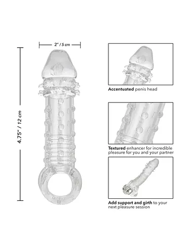 Насадка на пенис CalExotic Novelties Transparent Ultimate Extender 16 см прозрачная - фото 4