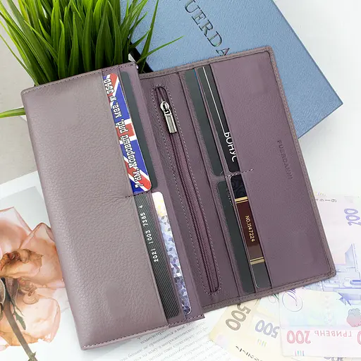 Гаманець жіночий шкіряний Fuerdanni 1180 бузковий на магнітах - фото 5