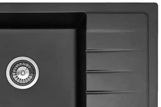 Кухонна мийка гранітна Rea Sten black ZLE-00106, Чорний - фото 2