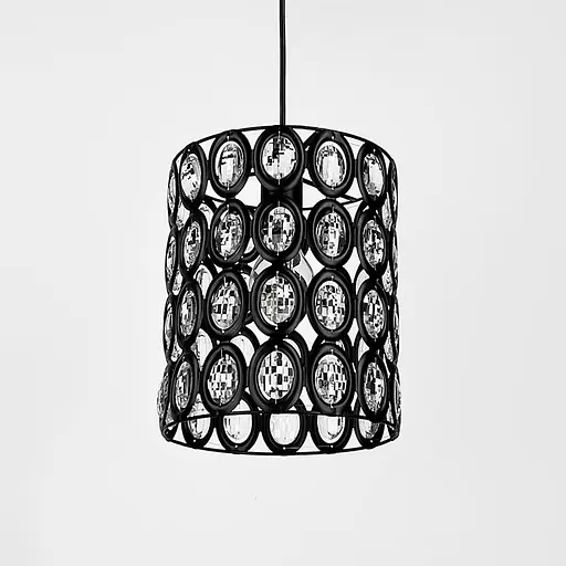 Черный подвесной светильник с прозрачными камнями Ø 21х25 см | Ст. 11873/1 | Line F - фото 4