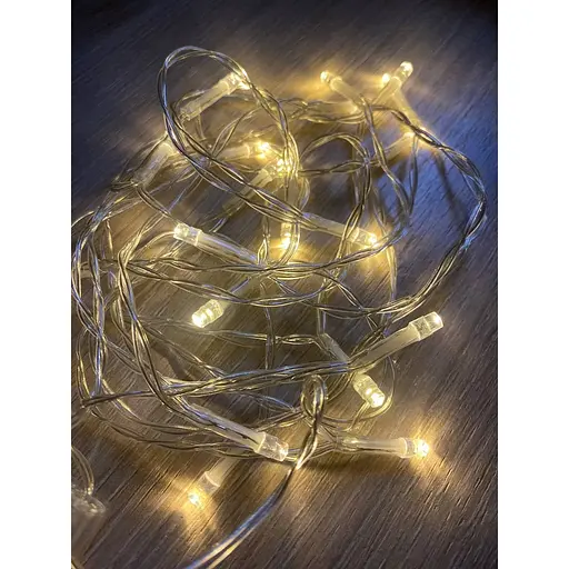 Светодиодная гирлянда Leds нить силикон 2 м 20 led батарейки АА