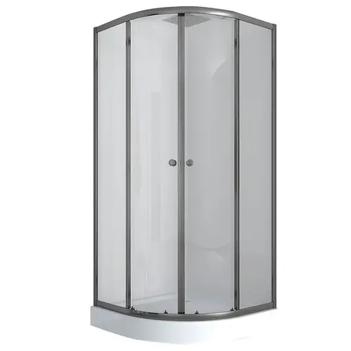 Душевая кабина с низким поддоном Mixxus Plain SCT02-90x90x195-TR graphite прозрачное стекло 4 мм MI6901, Универсальная, прозрачная, графит - фото 1