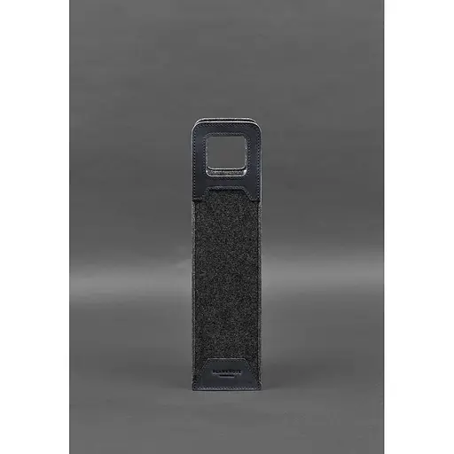 Чехол для вина BlankNote Crazy Horse 1.0 из фетра с кожаными вставками синий - фото 3