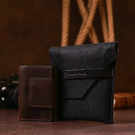 Кожаный женский кошелек Grande Pelle 10х8х2 см acs0024494 - фото 8