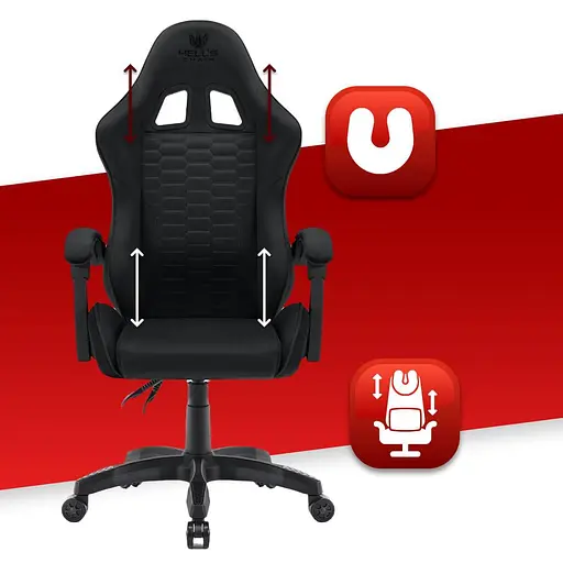 Компьютерное кресло Hell's HC-1000 Black (тканина) - фото 7