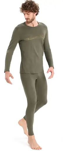Термокофта Icebreaker 200 Oasis LS Crewe Ski Stripes Men Loden Heather M (1052-IB0 A56 HU069 M) - фото 4
