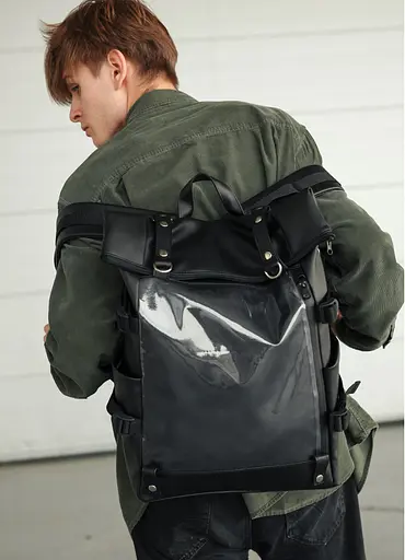 Чоловічий рюкзак Sambag ROLLTOP HACKING чорний 41 х 30 х 16 см (24460001m) - фото 4