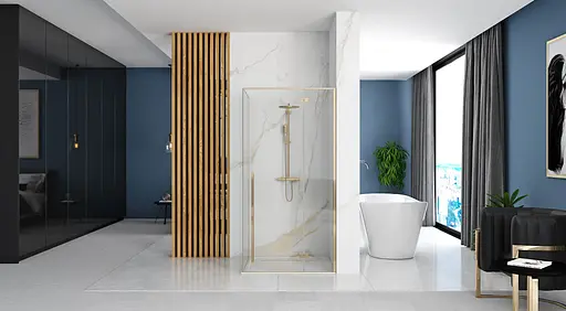 Душевая кабина Rea Fargo 80x100 gold REA-K4907, Золотой, Универсальная, прозрачная - фото 4