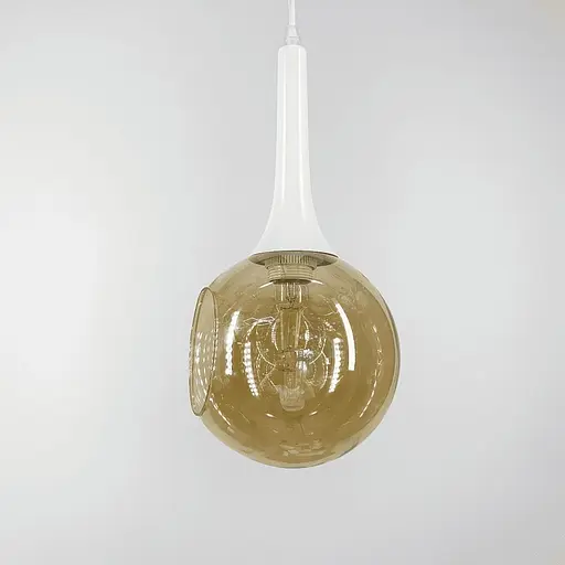 Світильник в білому корпусі з відкритим янтарним плафоном | Арт. 11810/1 WT+AM | Line F - фото 1