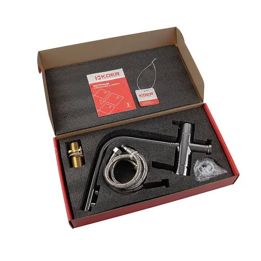 Змішувач для кухні на дві води Koer KB-72001-01 KR3391 Хром - фото 8