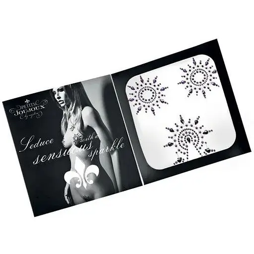 Пестис из кристаллов Petits Joujoux Gloria set of 3 - Black/Purple, украшение на грудь и вульву - фото 3
