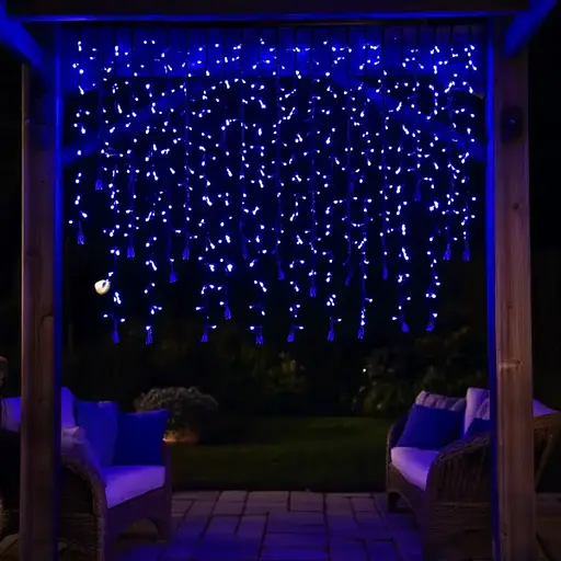 Вулична гірлянда Бахрома GarlandoPro 20 м 335 LED чорний дріт Синій 20MBBL - фото 2