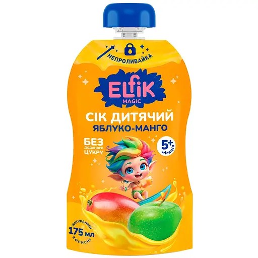 Уцінка. Сік дитячий Elfik Magic Яблуко-Манго 2100 мл (12 шт. x 175 мл) - фото 2