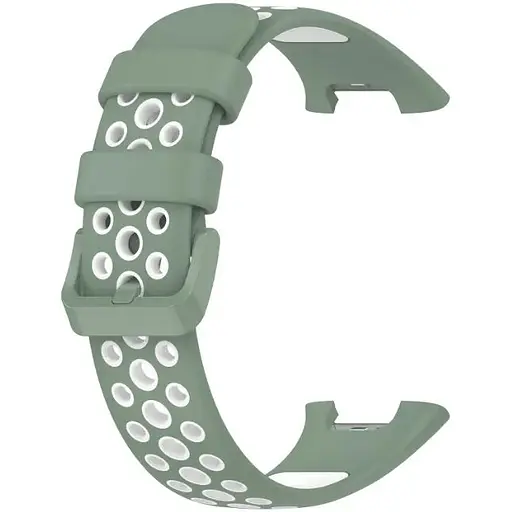 Ремешок DK Silicone Sport Band Classic Nike для Xiaomi Mi Band 7 Pro (light green / white) - фото 2