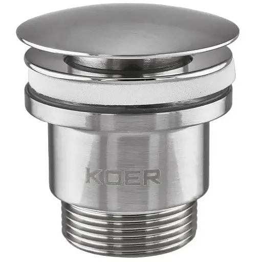 Донний клапан Koer PW-01-02 Click-Clack універсальний KR3401, Нержавіюча сталь - фото 1