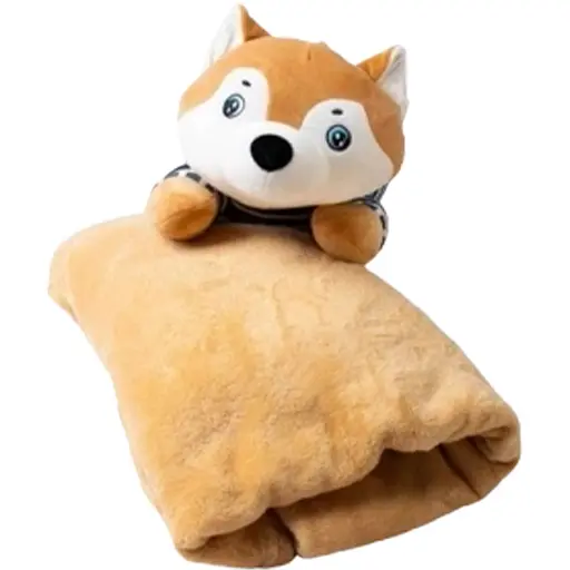 Подушка-іграшка 3в1 Хаскі матрос з пледом 110*150см, бежевий ТМ COLORFUL HOME 520-3BE - фото 2