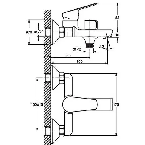 Смеситель для ванны Haiba NIKAS 009 (HB0886) - фото 2