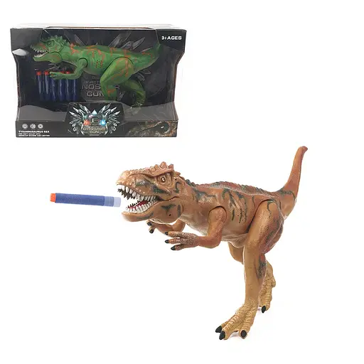 Іграшковий пістолет Dino Toys у формі динозавра коричневий ZJ01 (Q9899-ZJ01) - фото 3