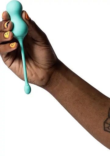 Вагінальні кульки з вібрацією Romp Cello, 18.2 см (бірюзовий) - фото 5