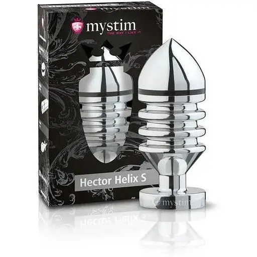 Металева анальна пробка Mystim Hector Helix S для електростимулятора діаметр 4 см - фото 4