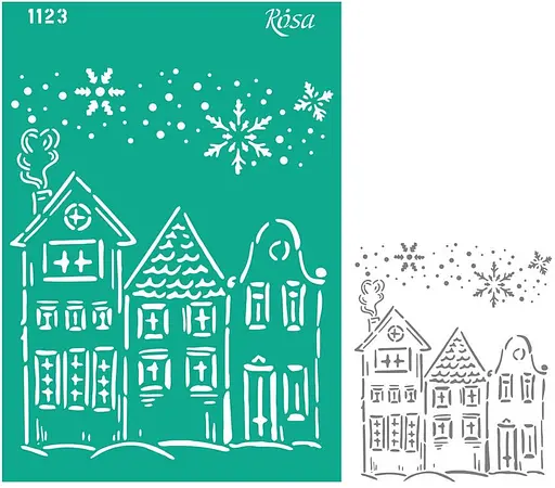 Трафарет многократный самоклеящий, №1123, серия „Новый Год“, А4 (21х29,7см), Rosa Talent