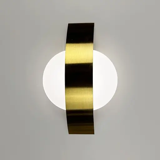 Латунне бра Line F з овальним розсіювачем Арт. W206-250*150 AB  - фото 7