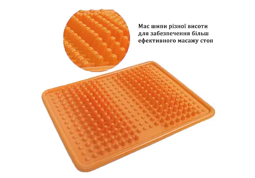 Ортопедический массажный коврик для стоп EasyFit Acupoint с шипами оранжевый (EF-2752-OR) - фото 4