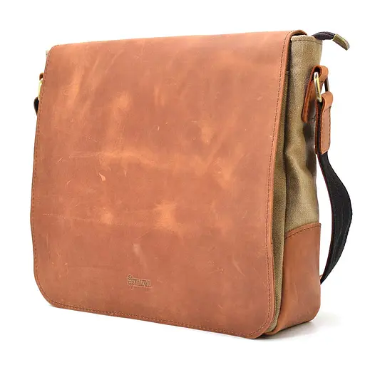 Кожаная мужская сумка через плечо TARWA 30х32х7.5 см sum0025909 - фото 5