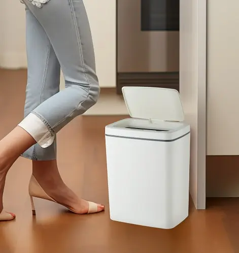 Мусорное ведро сенсорное прямоугольное Mixxus WAVE-TC0110 White 10 л Белый (MI7073)  - фото 3