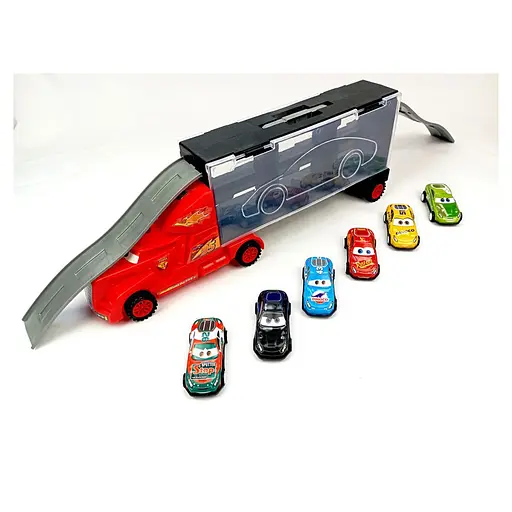 Ігровий набір машинок "Тачки" 558-4 / 3788-1 вантажівка з гаражем та 6 машинок - фото 3