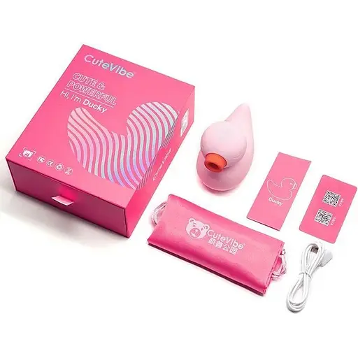 Вакуумний вібратор-качечка CuteVibe Ducky Pink - фото 5