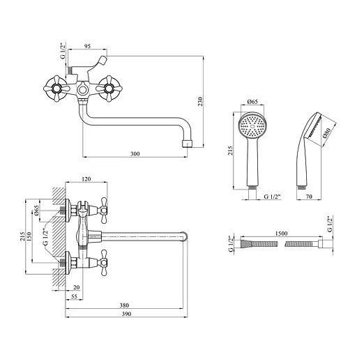Змішувач для ванної Agua Toledo-C072 CV016443 Хром - фото 2