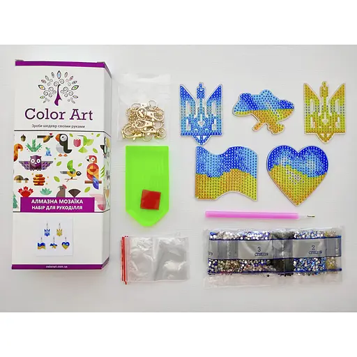 Набір брелків алмазна викладка "Символи України" ColorArt BR38, 5 шт - фото 2