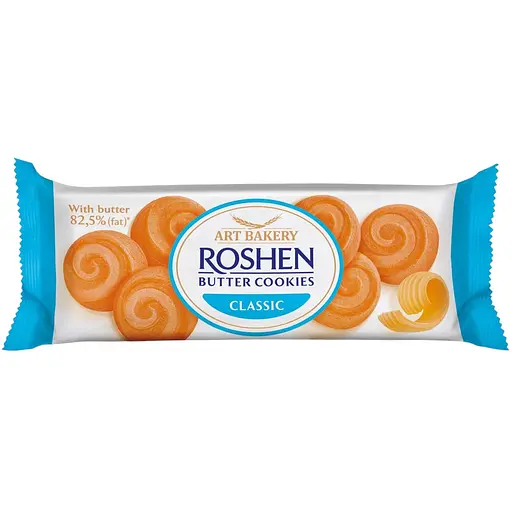 Печиво здобне Roshen Butter Cookies класичне з маслом 140 г                                                                                              