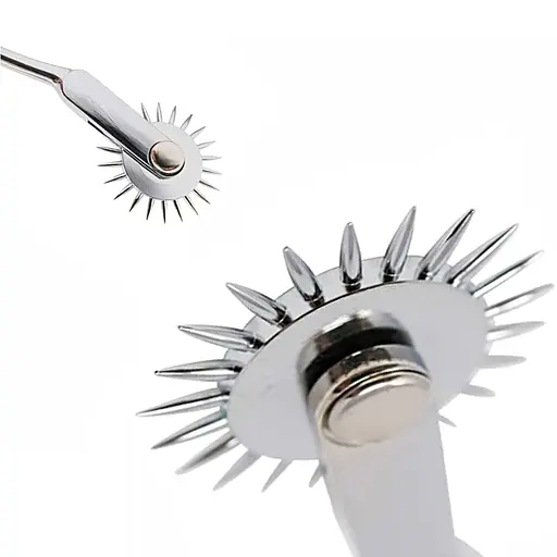 БДСМ масажер Вартенберга металевий Nervenrad Wartenberg сріблястий - фото 5