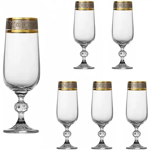 Набор бокалов для шампанского Lora Ника 180 мл 6 шт. NGC155SETCHAMP-D