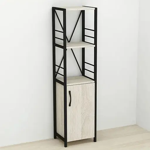 Етажерка 3/34 Ferrum-decor Серії Конект із тумбою 144x34x28 Чорний ДСП Сонома (FRD-104424)