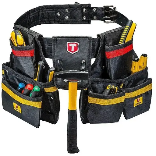 Пояс монтажника TOPEX 21 карман 79R402 - фото 1