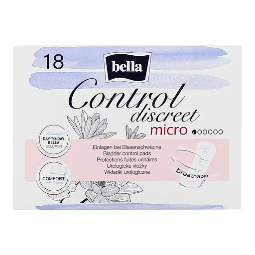Урологические прокладки Bella Control Discreet Micro 1+1=3 54 шт. (3 уп. х 18 шт.) - фото 4