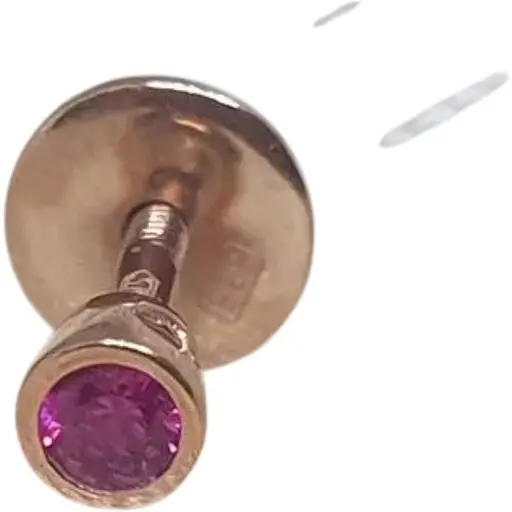 Золота моносережка-пуссета Столична Ювелірна Фабрика з фіанітом. 110314КЯ