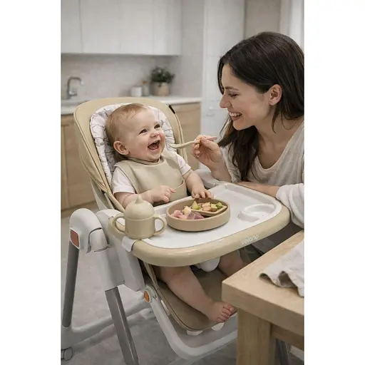 Стул-качалка для кормления ребенка VELANO Nomi, beige - фото 3