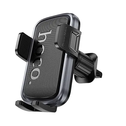 Автотримач для телефона HOCO H78 Vista push-type car holder (air outlet) Black Metal Gray - фото 1