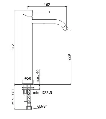 Змішувач для умивальника Paffoni Light LIG 081 NO, Чорний матовий - фото 2
