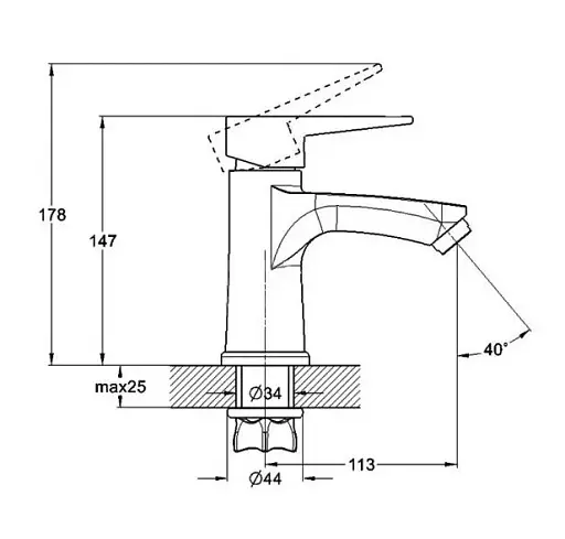 Смеситель для умывальника Udis PUD1-A045 однорычажный Хром 30412 - фото 2